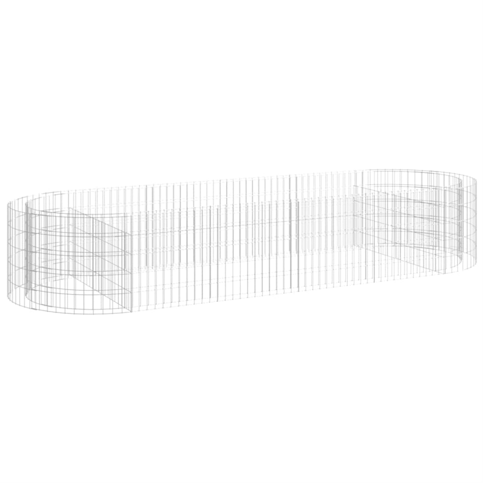 Vidaxl Gabion Raised Bed Galvanized Iron 118.1'X39.4'X19.7'