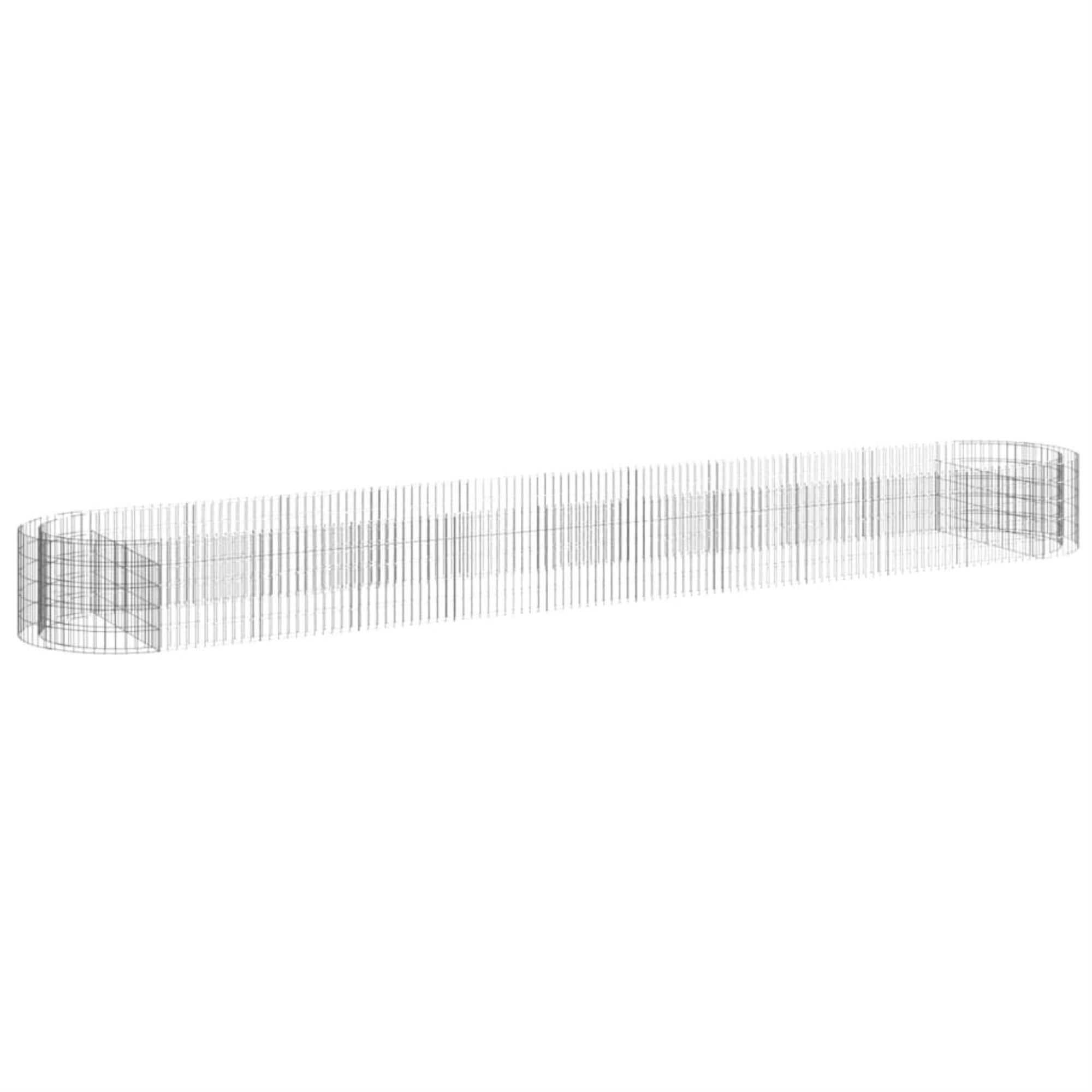 Vidaxl Gabion Raised Bed Galvanized Iron 236.2'X39.4'X19.7'