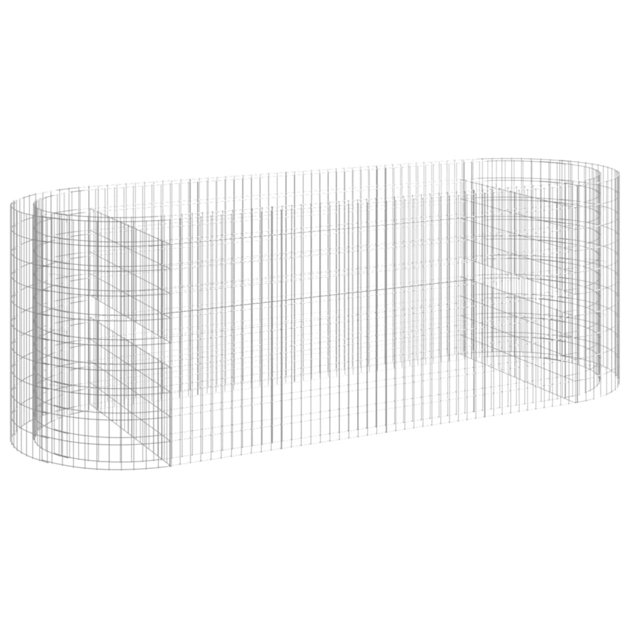Vidaxl Gabion Raised Bed Galvanized Iron 118.1'X39.4'X39.4'