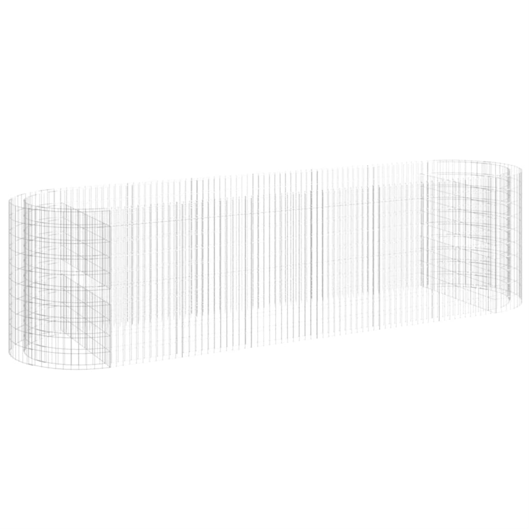 Vidaxl Gabion Raised Bed Galvanized Iron 157.5'X39.4'X39.4'