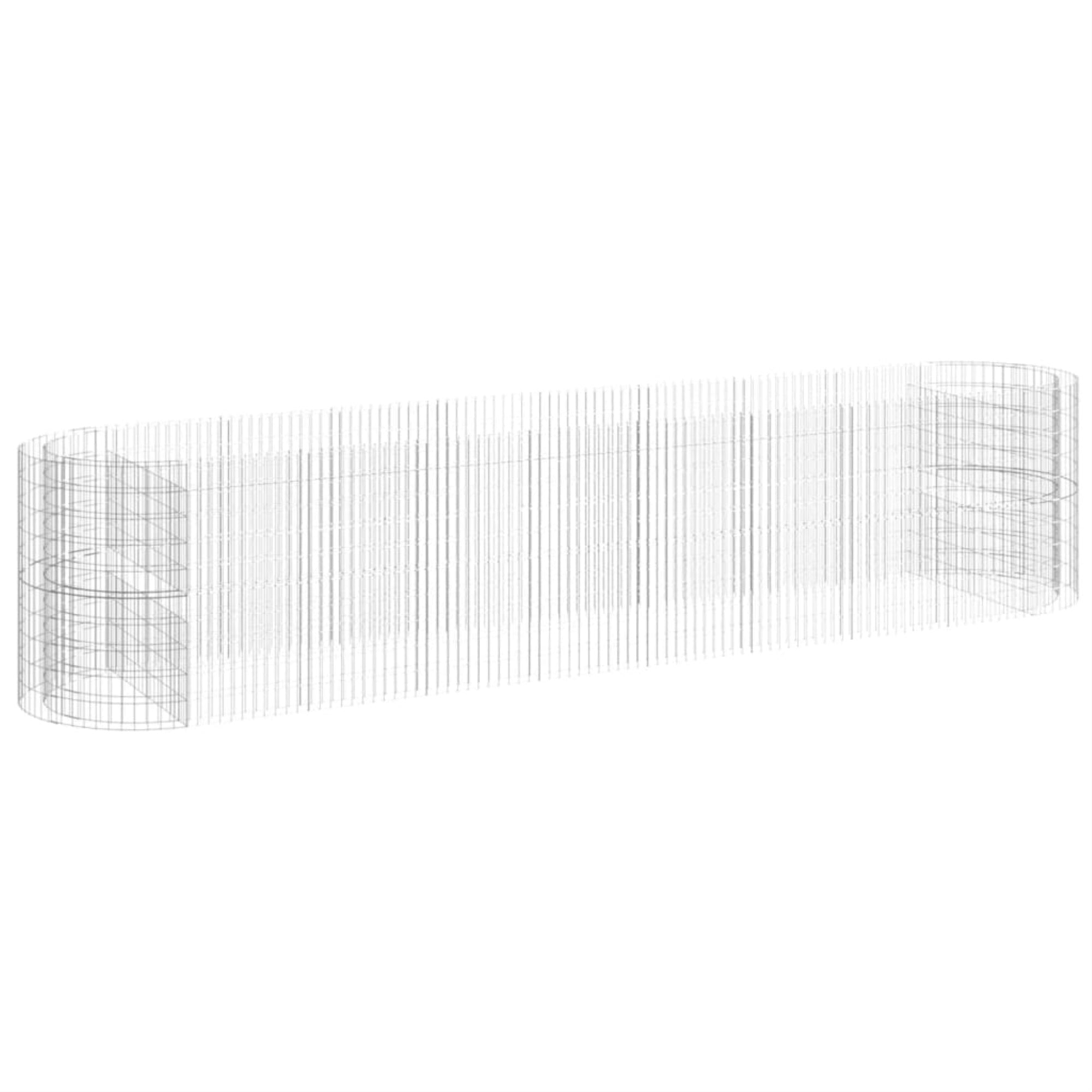 Vidaxl Gabion Raised Bed Galvanized Iron 196.9'X39.4'X39.4'