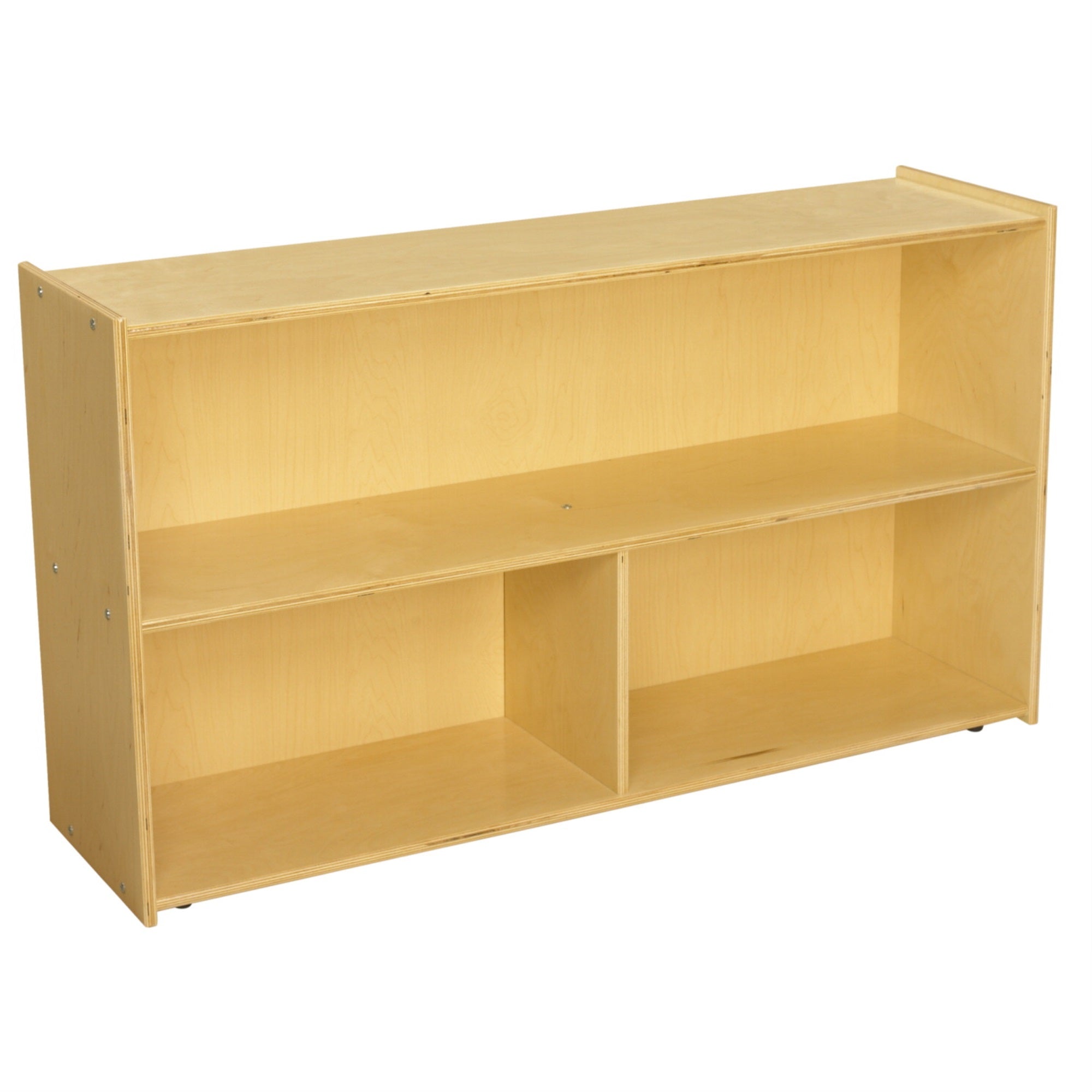 Childcraft Abc Furnishings 2-Shelf 3-Compartment Storage Unit, 48 X 13 X 27-3/8 Inches