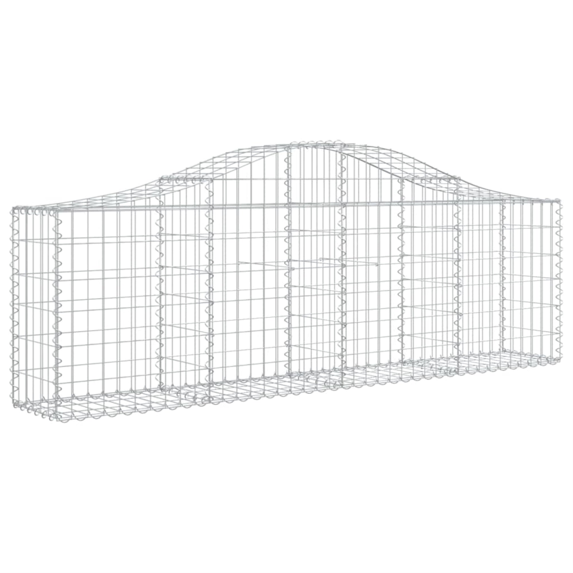 Vidaxl Arched Gabion Basket 78.7'X11.8'X23.6'/31.5' Galvanized Iron