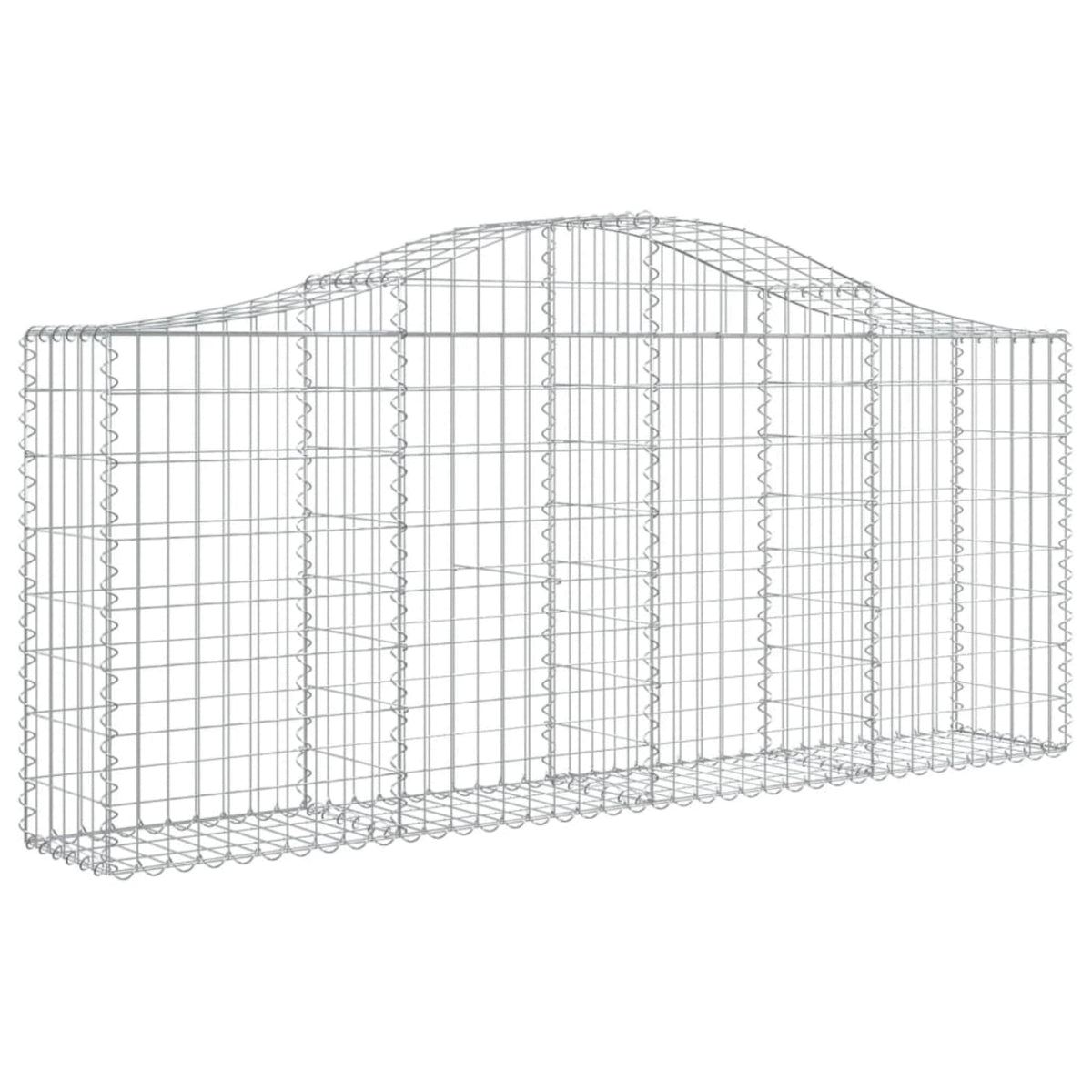 Vidaxl Arched Gabion Basket 78.7'X11.8'X31.5'/39.4' Galvanized Iron