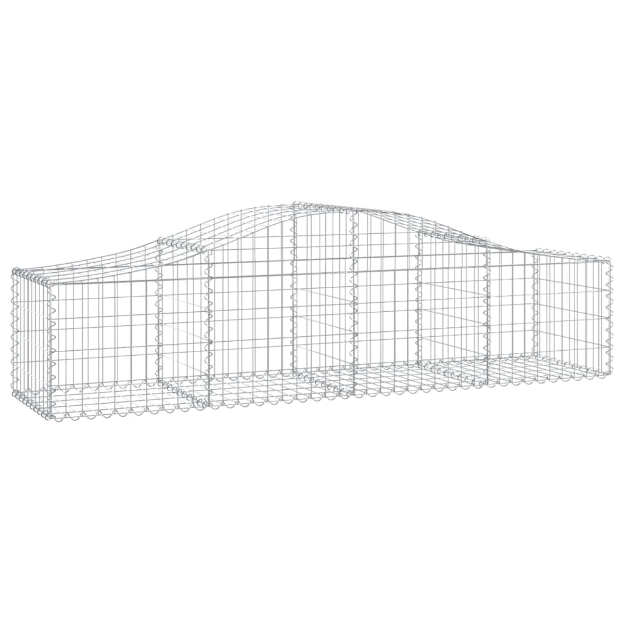 Vidaxl Arched Gabion Basket 78.7'X19.7'X15.7'/23.6' Galvanized Iron