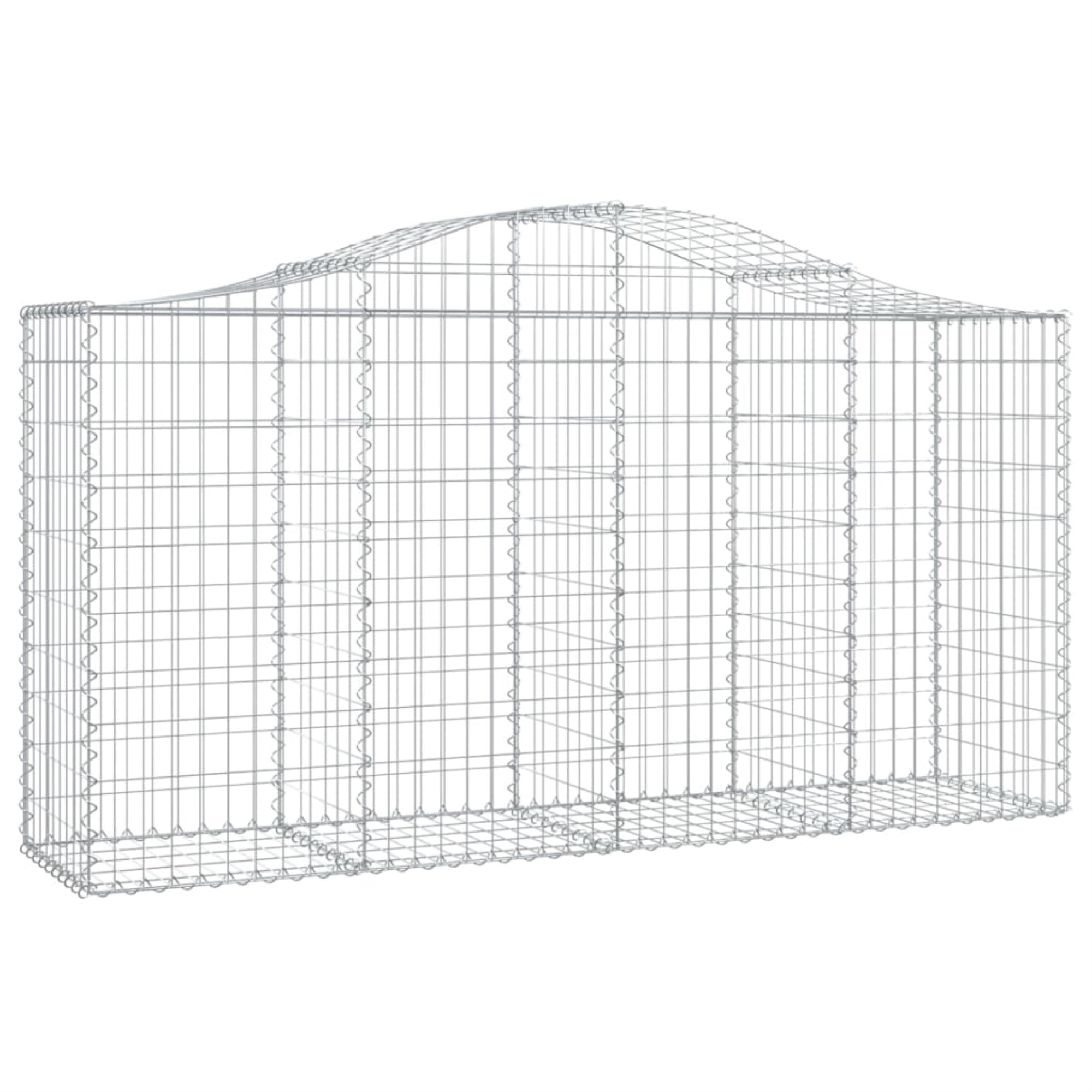 Vidaxl Arched Gabion Basket 78.7'X19.7'X39.4'/47.2' Galvanized Iron