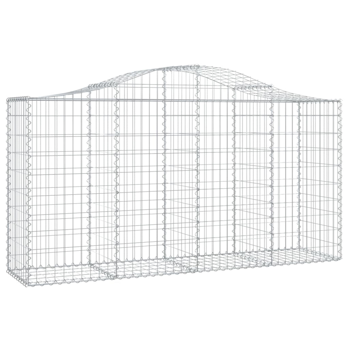 Vidaxl Arched Gabion Basket 78.7'X19.7'X39.4'/47.2' Galvanized Iron