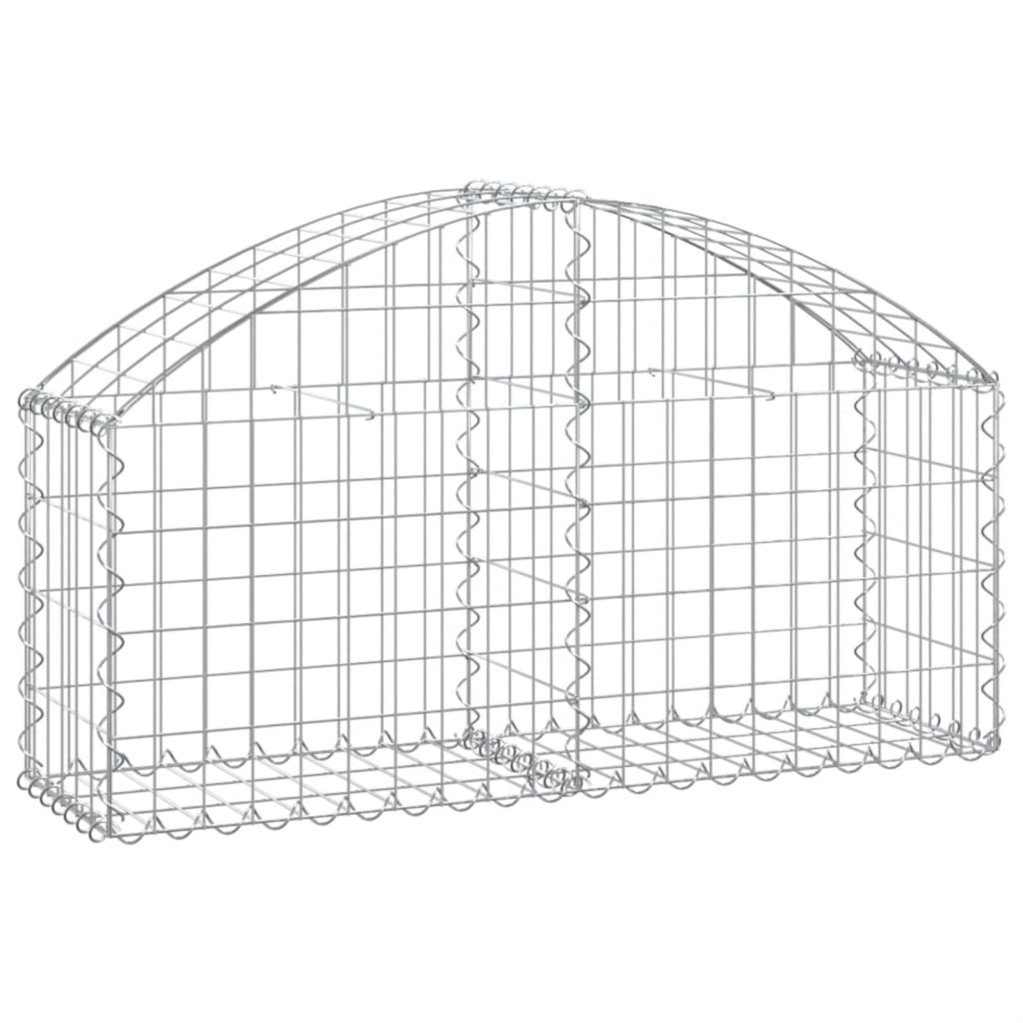 Vidaxl Arched Gabion Basket 39.4'X11.8'X15.7'/23.6' Galvanized Iron