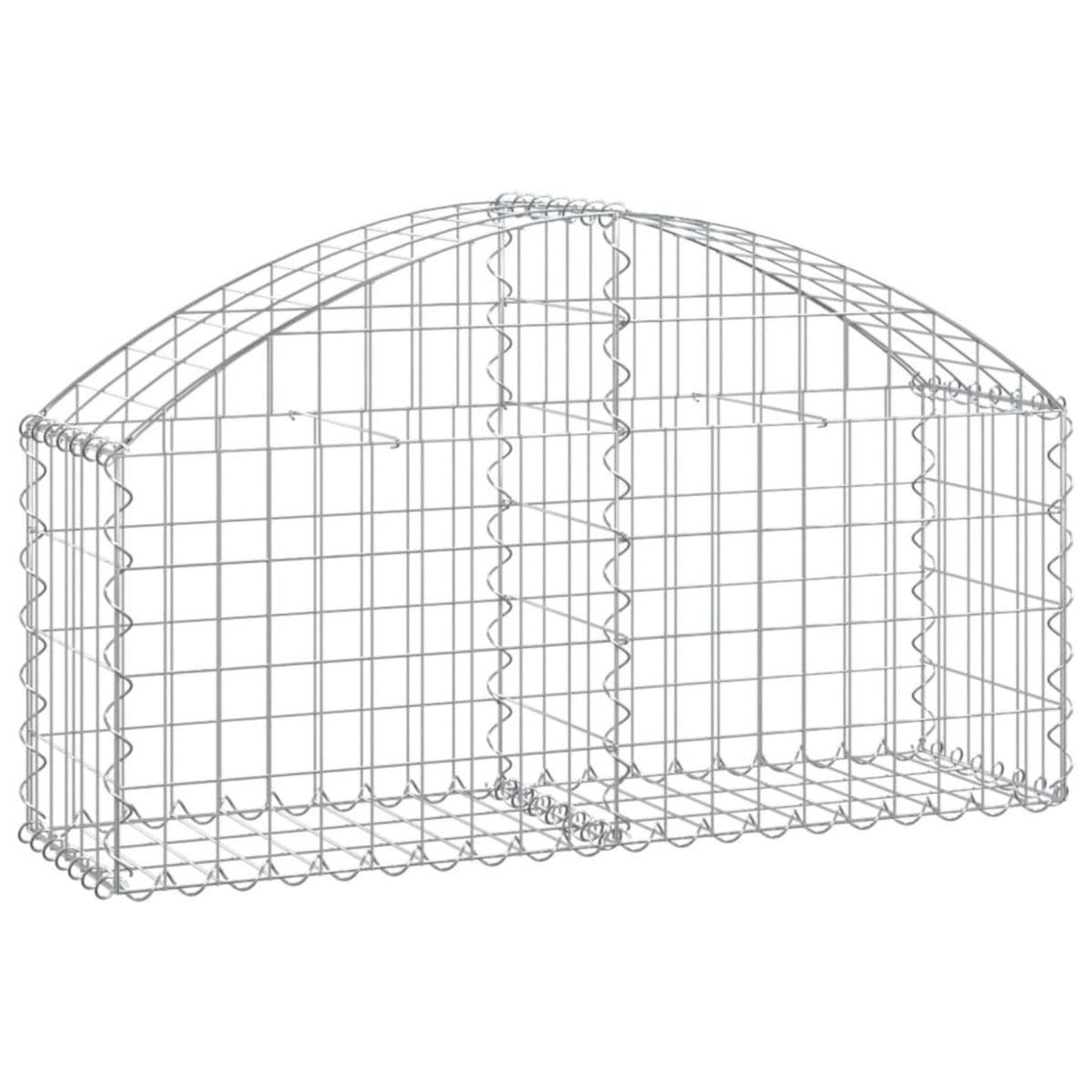 Vidaxl Arched Gabion Basket 39.4'X11.8'X15.7'/23.6' Galvanized Iron
