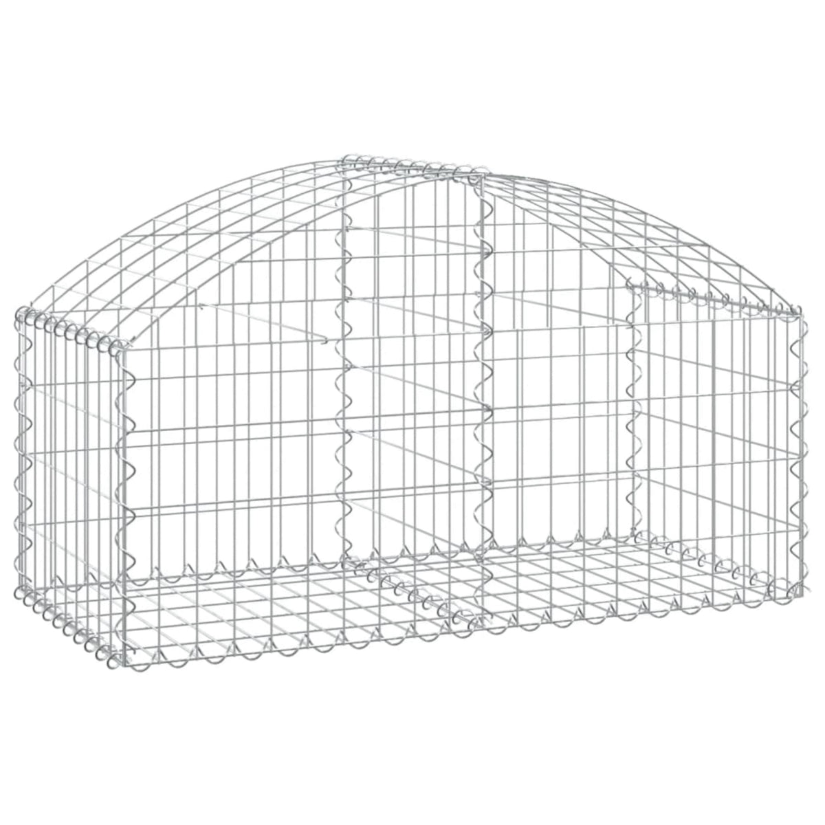 Vidaxl Arched Gabion Basket 39.4'X19.7'X15.7'/23.6' Galvanized Iron