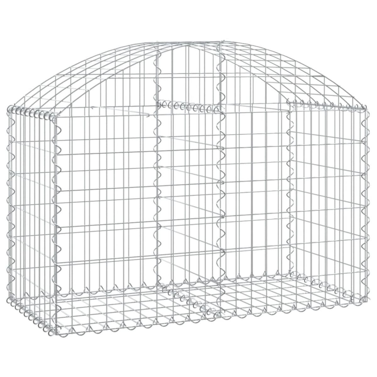 Vidaxl Arched Gabion Basket 39.4'X19.7'X23.6'/31.5' Galvanized Iron