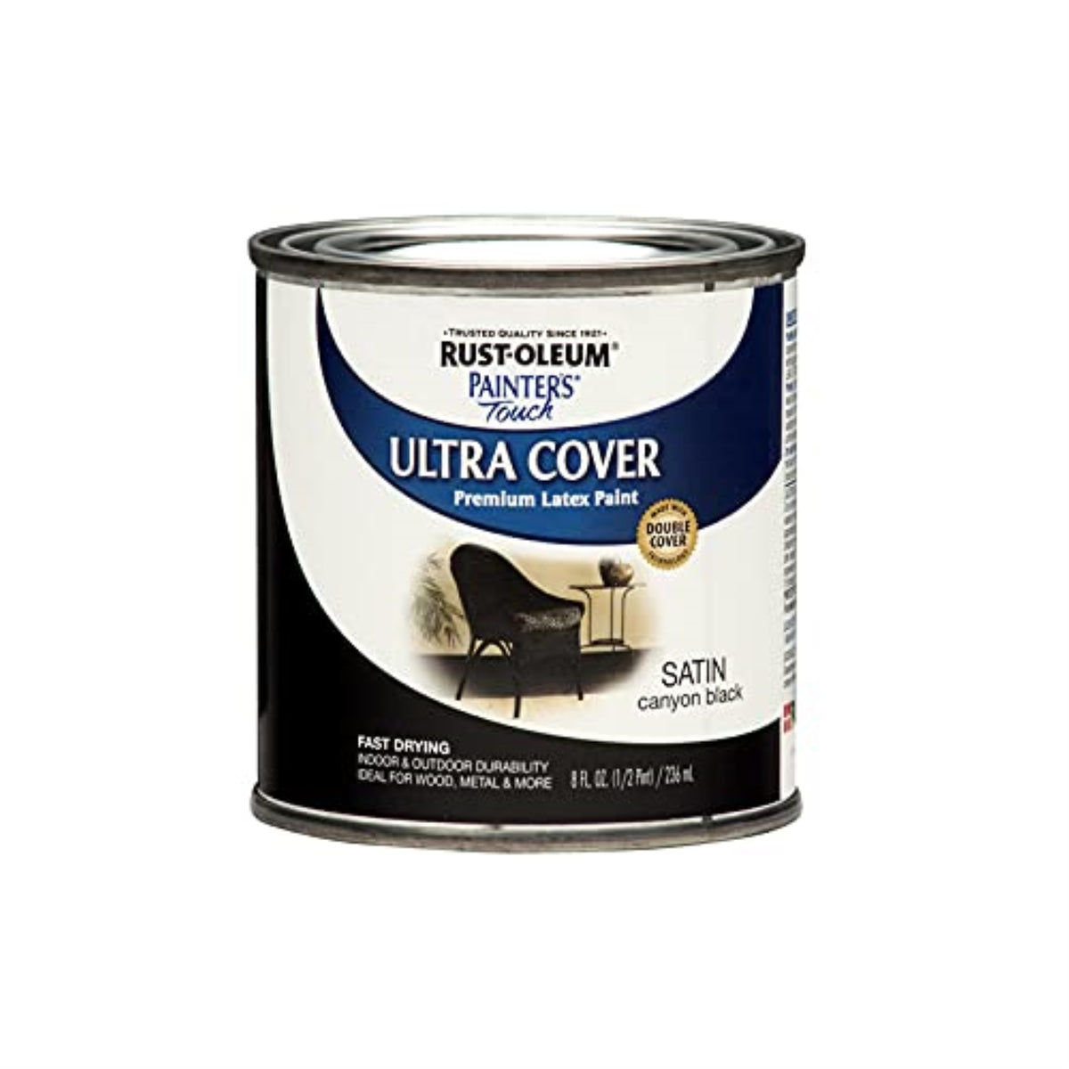 1534353 Ultra Cvr Stn Caynblk8Oz Rust-Oleum Ultra Cover Satin Canyon Black Paint Exterior And Interior 250 G/L 8 Oz (Pack Of 6)