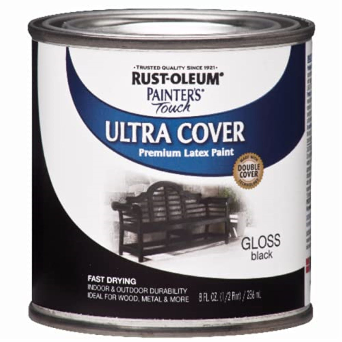 1534361 Ultr Cvr Pnt Gls Bk .5Pt Rust-Oleum Painters Touch Ultra Cover Gloss Black Water-Based Ultra Cover Paint Exterior And In