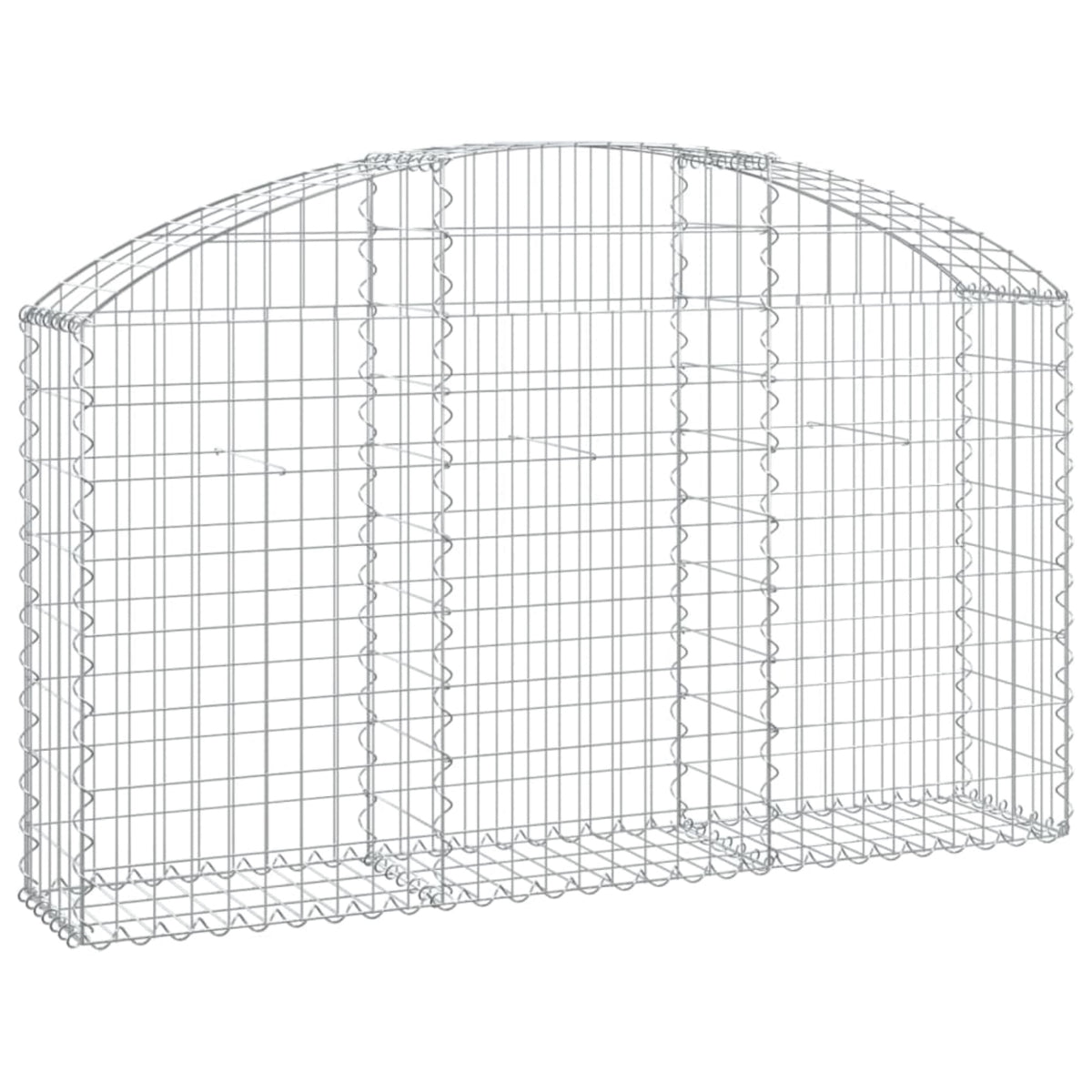 Vidaxl Arched Gabion Basket 59.1'X11.8'X31.5'/39.4' Galvanized Iron