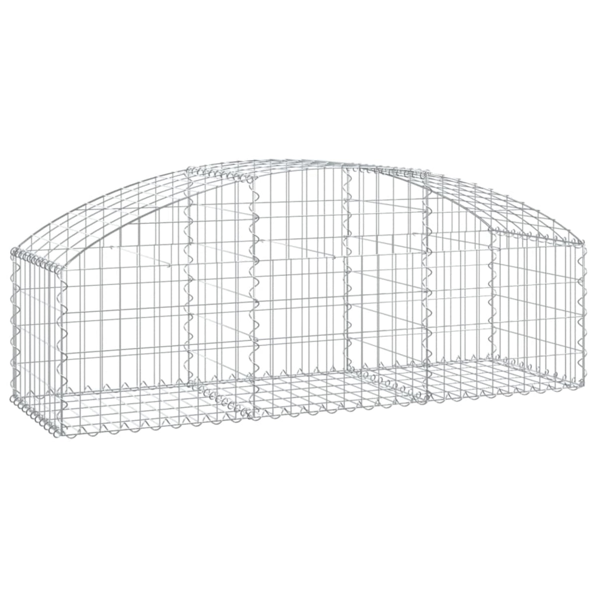Vidaxl Arched Gabion Basket 59.1'X19.7'X15.7'/23.6' Galvanized Iron