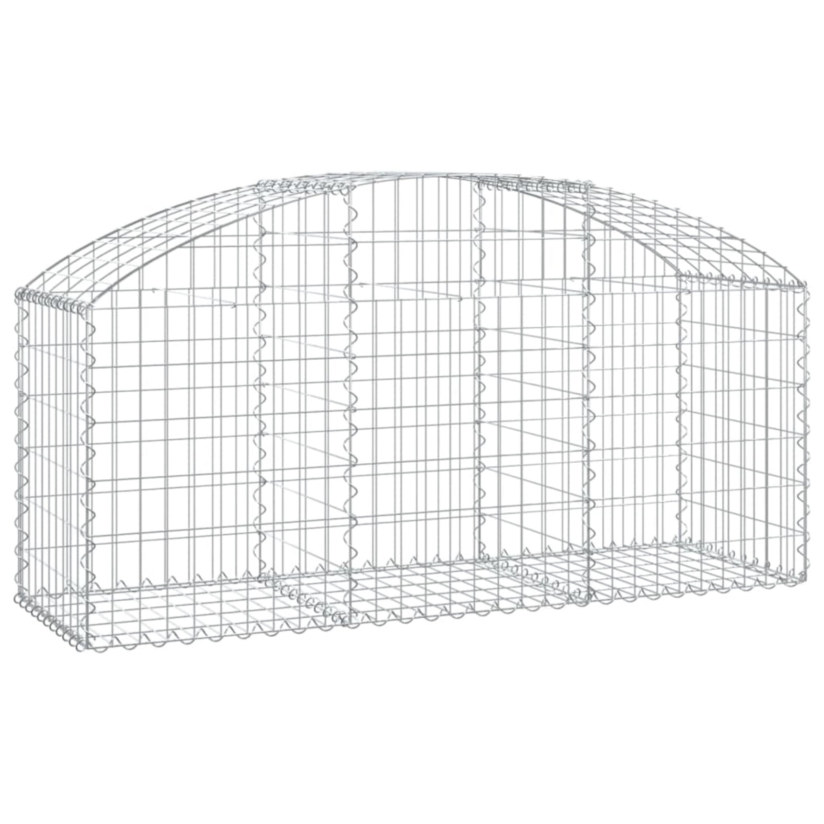Vidaxl Arched Gabion Basket 59.1'X19.7'X23.6'/31.5' Galvanized Iron