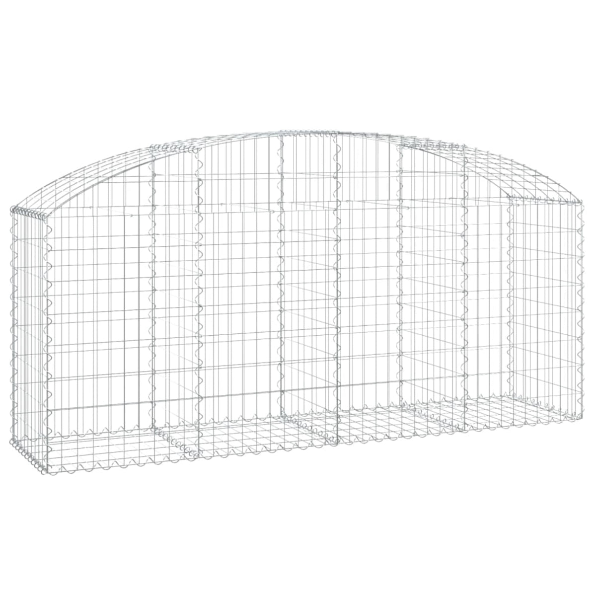 Vidaxl Arched Gabion Basket 78.7'X19.7'X31.5'/39.4' Galvanized Iron