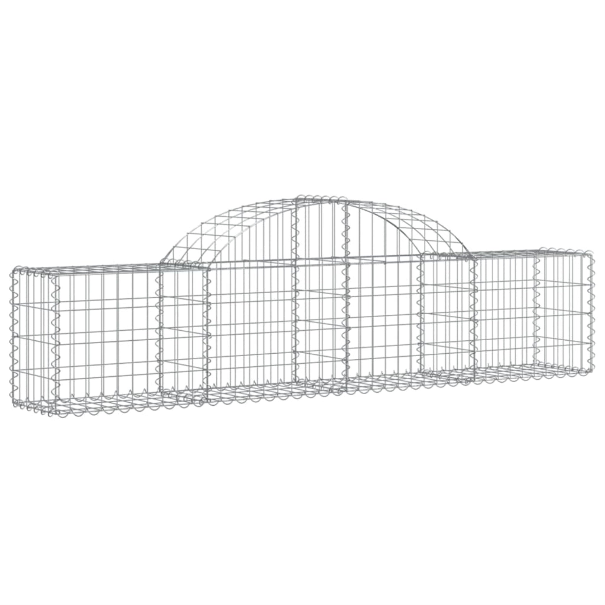 Vidaxl Arched Gabion Basket 78.7'X11.8'X15.7'/23.6' Galvanized Iron