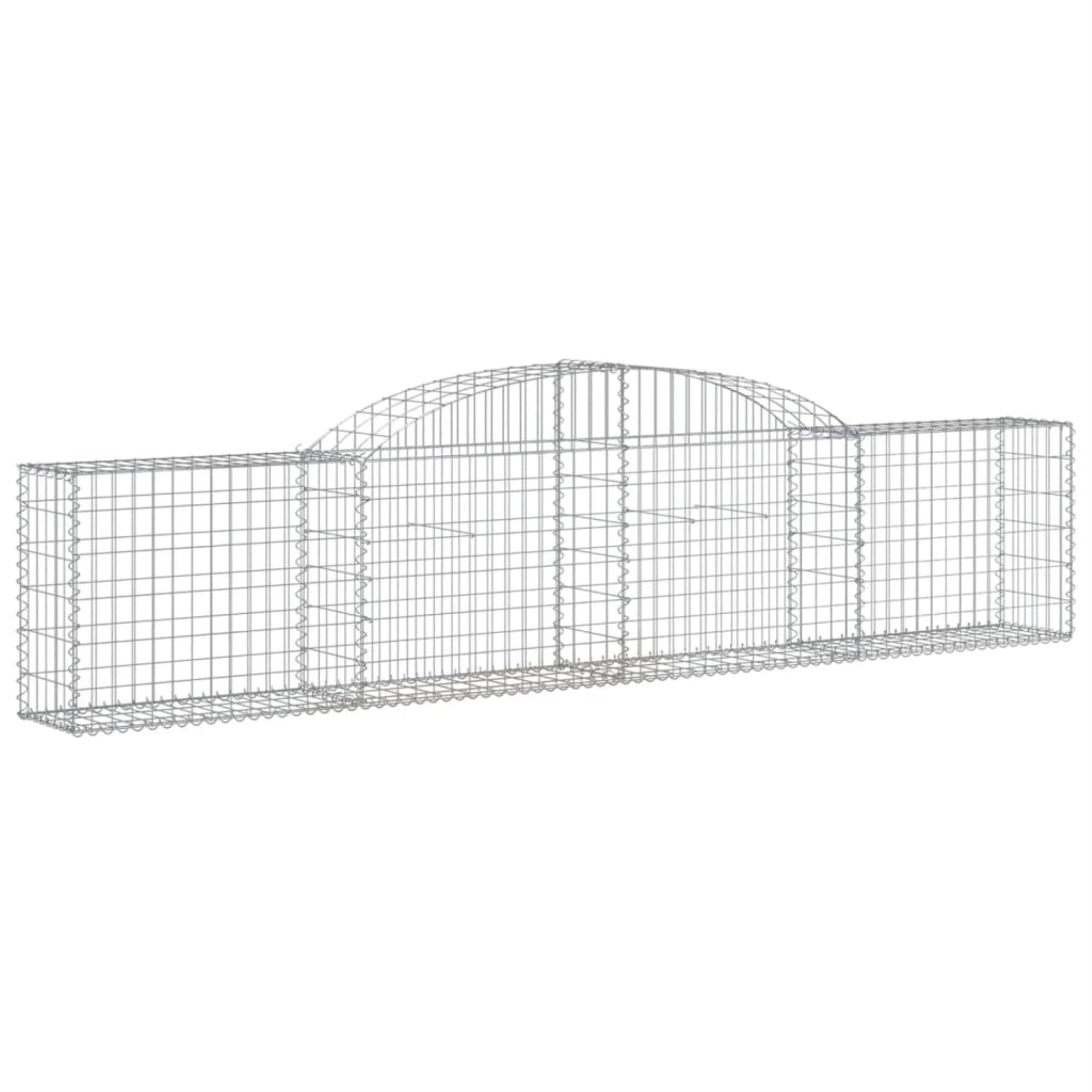 Vidaxl Arched Gabion Basket 118.1'X11.8'X23.6'/31.5' Galvanized Iron