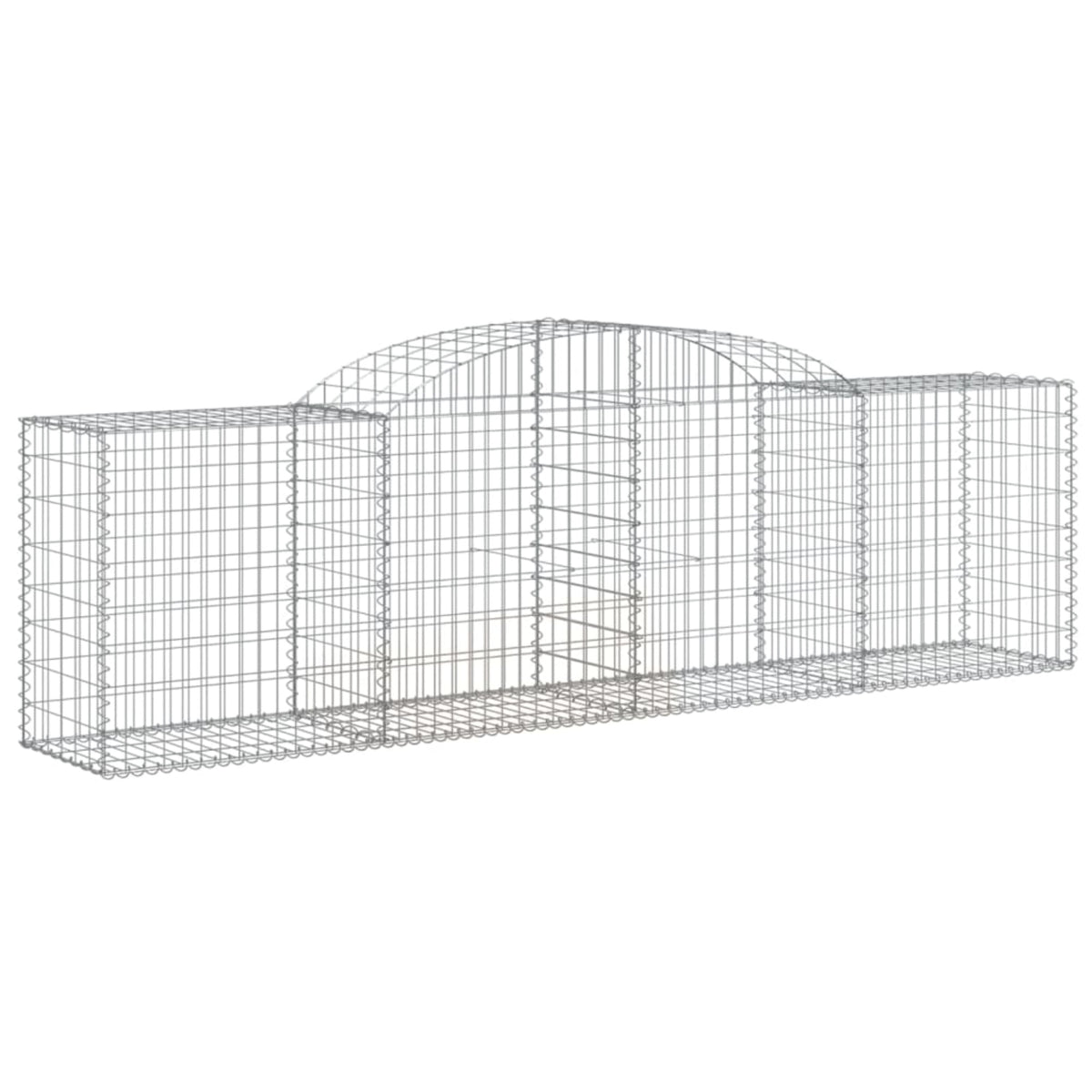 Vidaxl Arched Gabion Basket 118.1'X19.7'X31.5'/39.4' Galvanized Iron