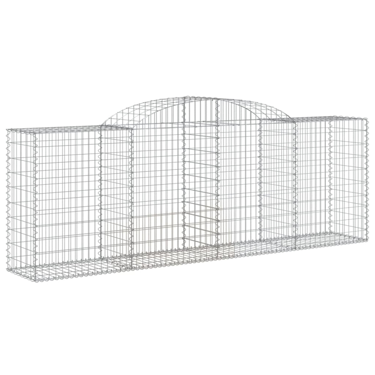 Vidaxl Arched Gabion Basket 118.1'X19.7'X39.4'/47.2' Galvanized Iron