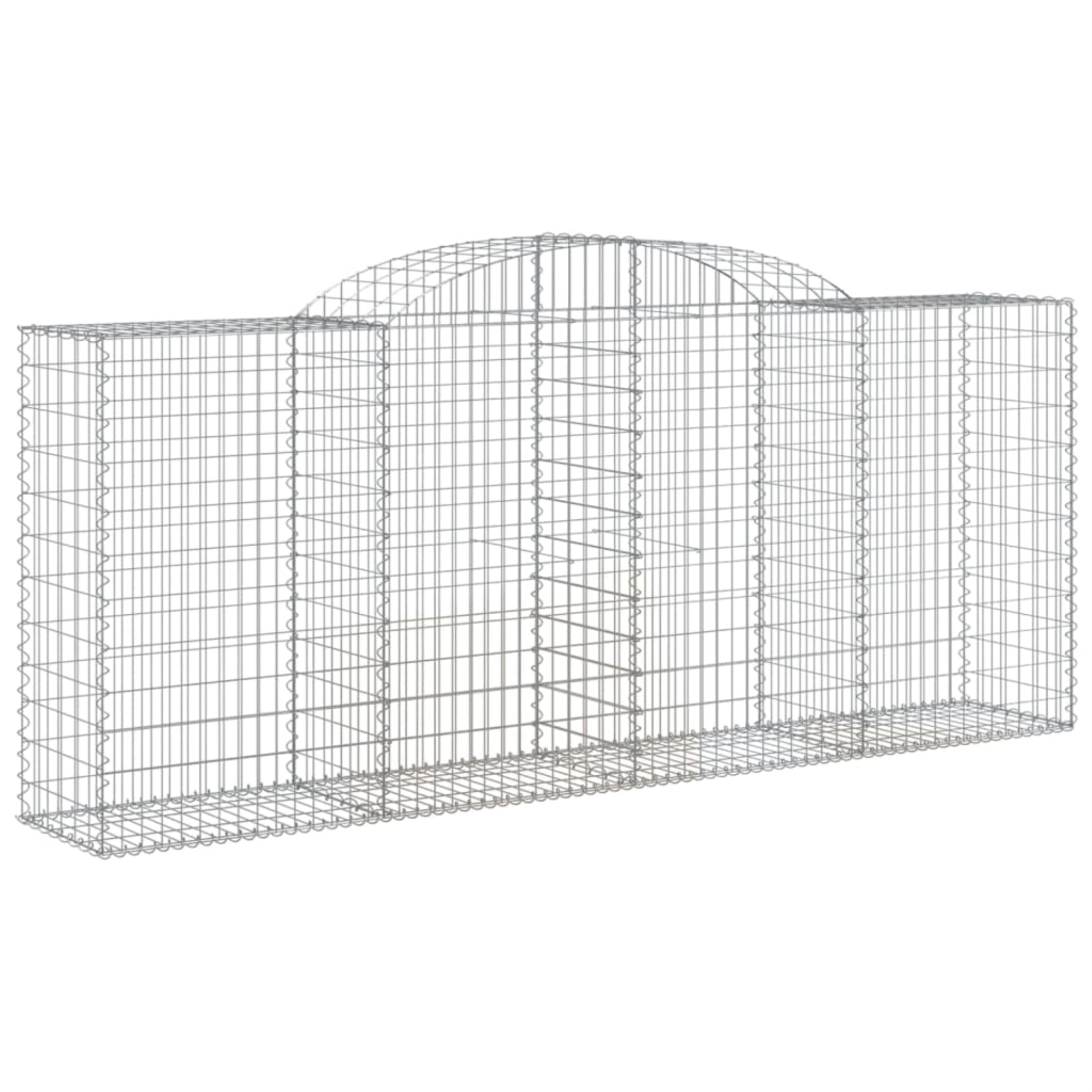 Vidaxl Arched Gabion Basket 118.1'X19.7'X47.2'/55.1' Galvanized Iron