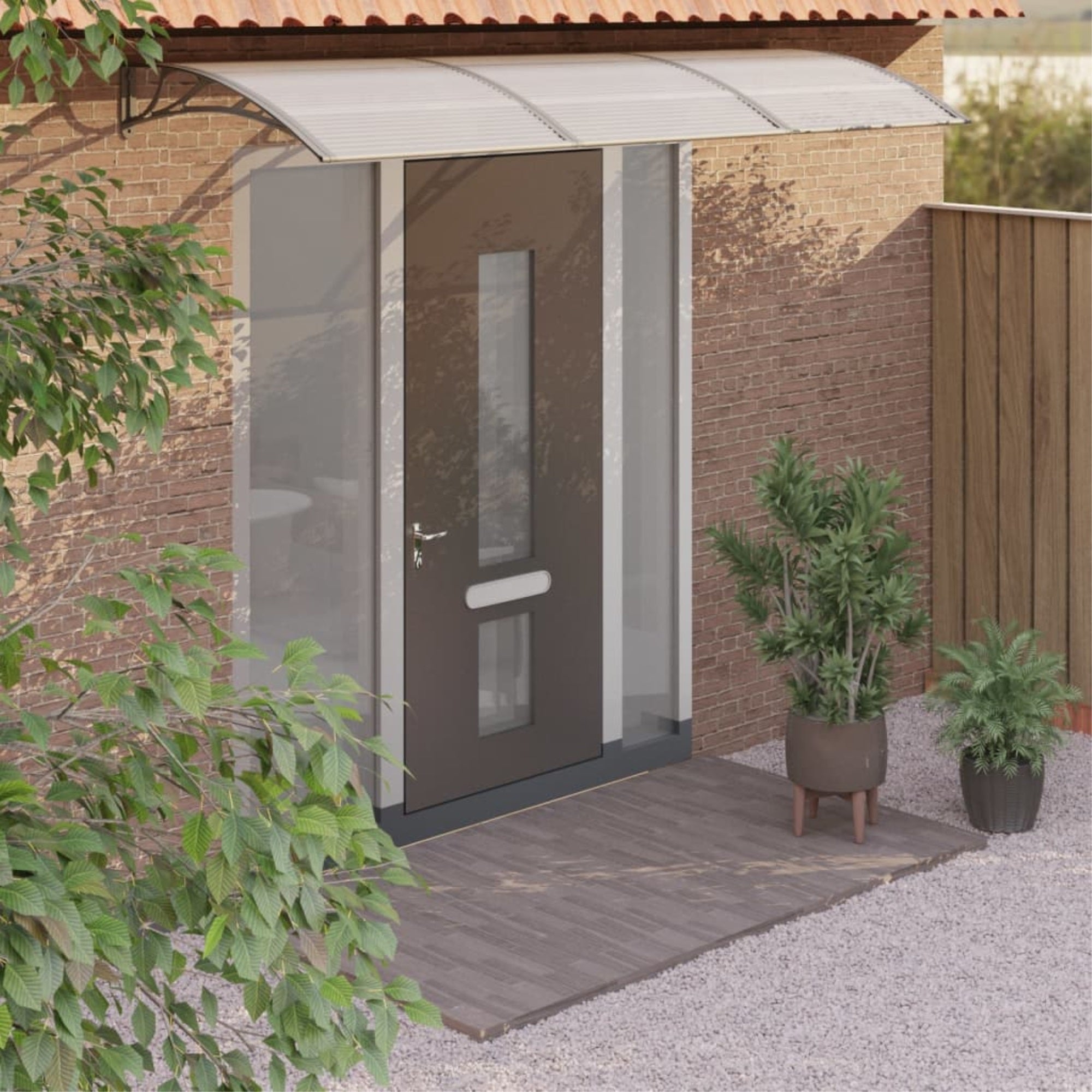 Vidaxl Door Canopy Gray 118.1'X39.4' Polycarbonate