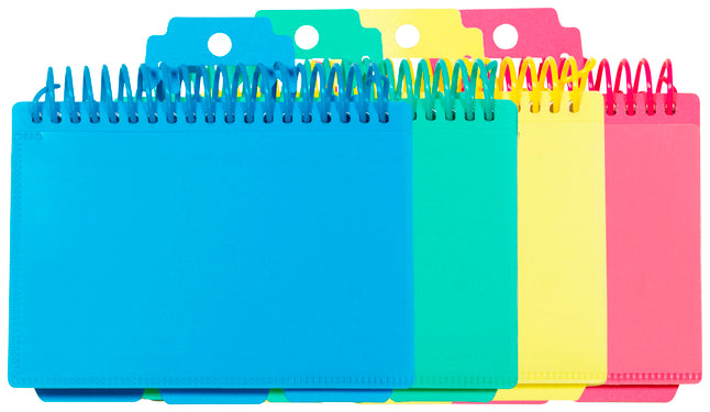 C-Line Spiral Bound Index Cards With Tabs, 3 X 5 Inches, Various Colors
