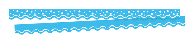 Barker Creek Happy Double-Sided Scalloped Edge Trim, 36 X 2-1/4 In, Pool Blue, Pack Of 13