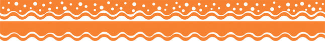 Barker Creek Happy Double-Sided Scalloped Edge Trim, 36 X 2-1/4 In, Tangerine, Pack Of 13