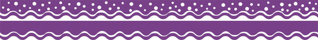 Barker Creek Happy Double-Sided Scalloped Edge Trim, 36 X 2-1/4 In, Grape, Pack Of 13