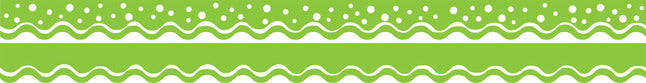 Barker Creek Happy Double-Sided Scalloped Edge Trim, 36 X 2-1/4 In, Lime, Pack Of 13