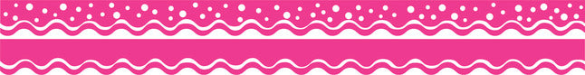 Barker Creek Happy Double-Sided Scalloped Edge Trim, 36 X 2-1/4 In, Hot Pink, Pack Of 13