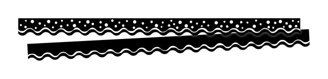 Barker Creek Happy Double-Sided Scalloped Edge Trim, 36 X 2-1/4 In, Black, Pack Of 13