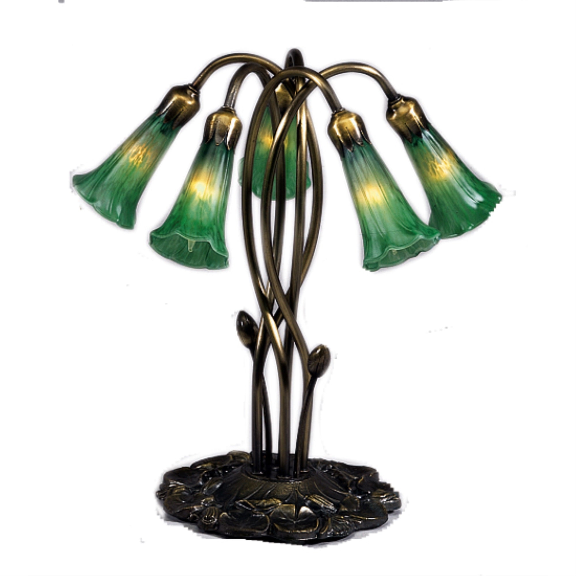 16.5'H Green Pond Lily 5 Lt Accent Lamp
