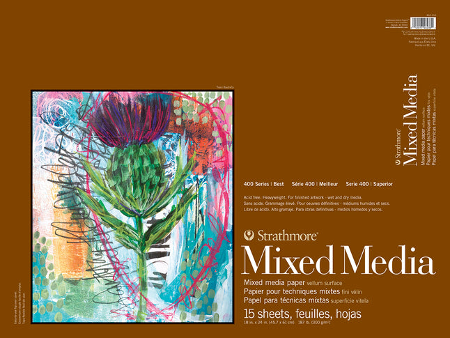 Strathmore 400 Series Mixed Media Pad, 18 X 24 In, 15 Sheets