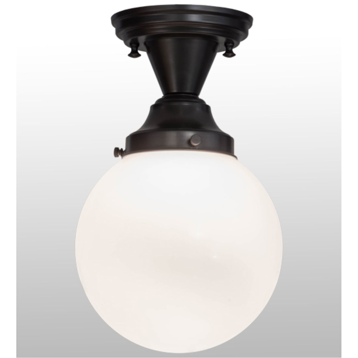 8'W Revival Schoolhouse White Globe Flushmount