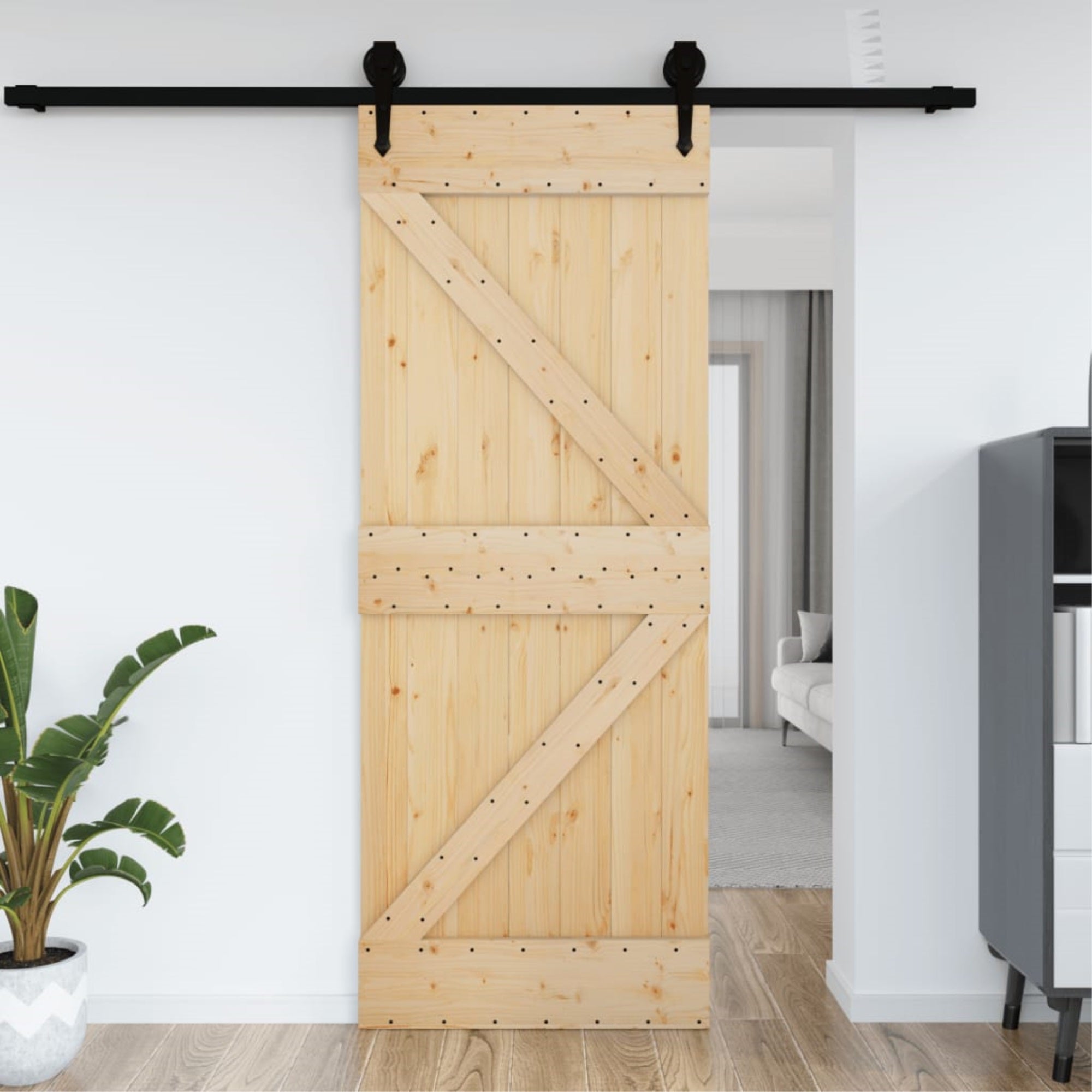 Vidaxl Door Narvik 27.6'X82.7' Solid Wood Pine