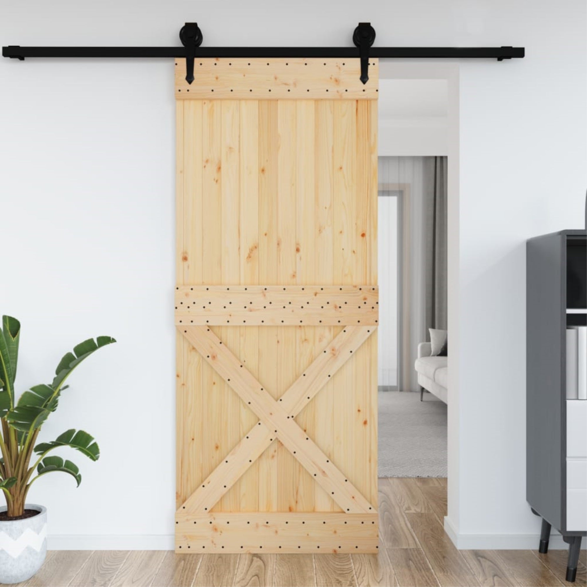 Vidaxl Door Narvik 37.4'X82.7' Solid Wood Pine
