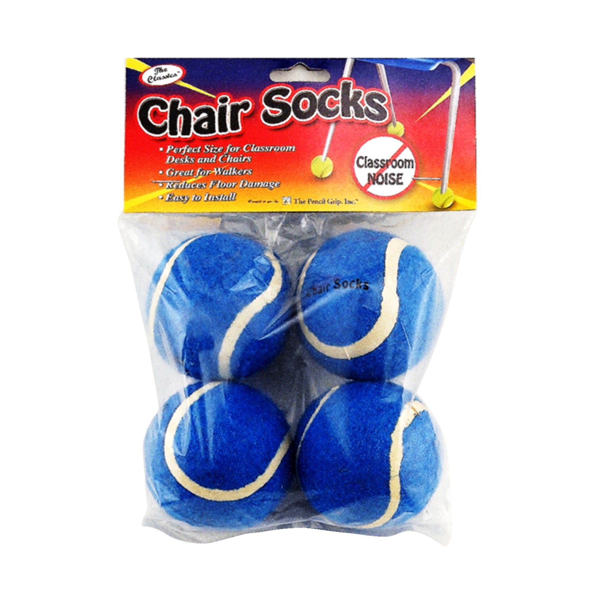 The Pencil Grip Inc Chair Socks Floor Protectors, Blue, 36 Packs Of 4