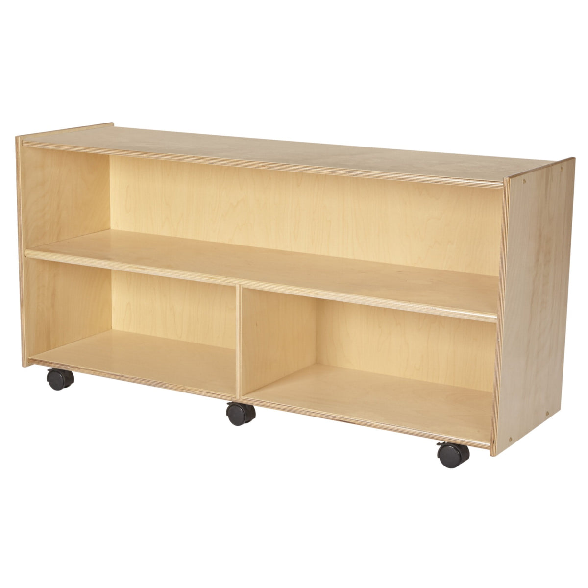 Childcraft Mobile Storage Unit With Locking Casters, 3 Compartment, 47-3/4 X 14-1/4 X 24 Inches