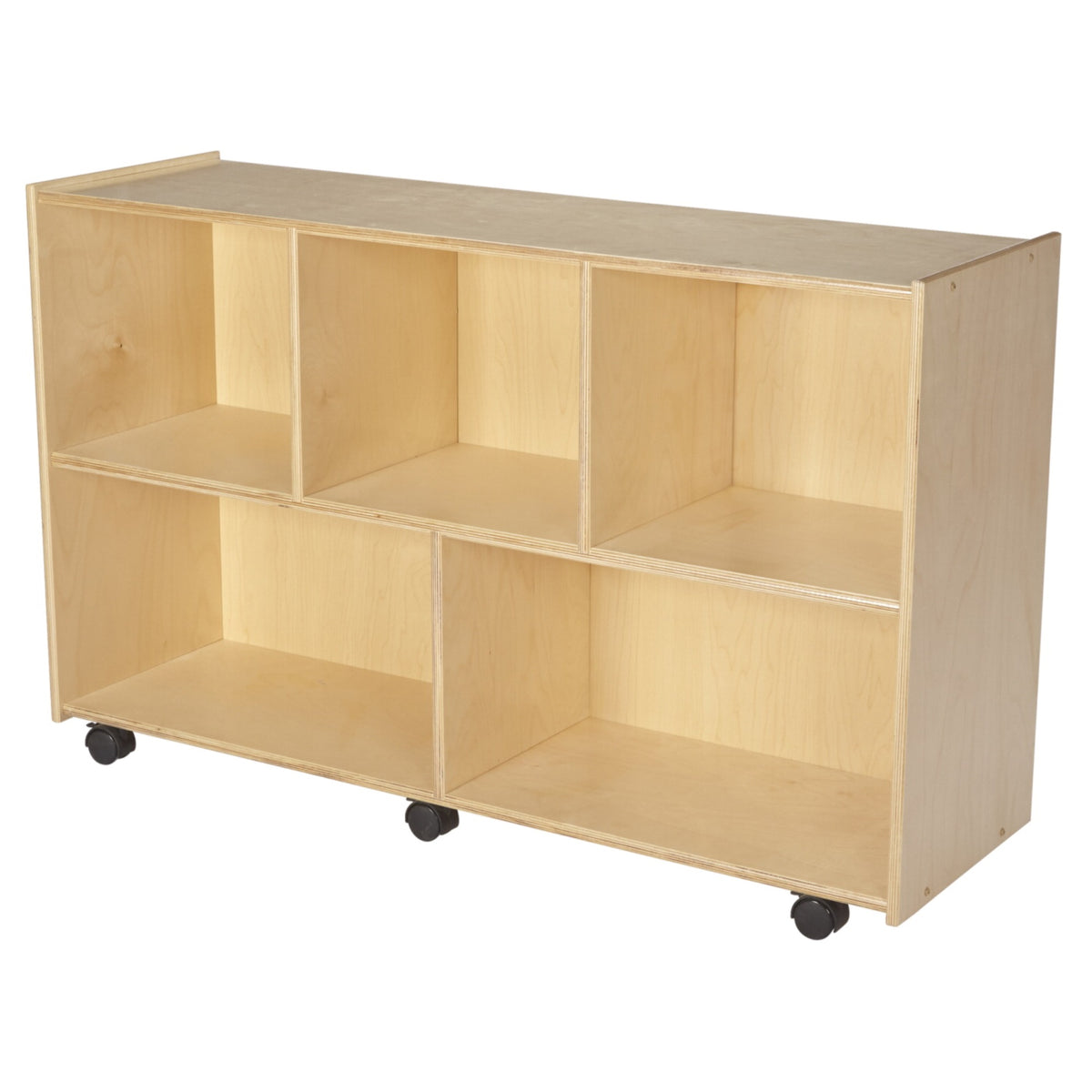 Childcraft Mobile Compartment Storage Unit, 5 Compartments, 47-3/4 X 14-1/4 X 30 Inches
