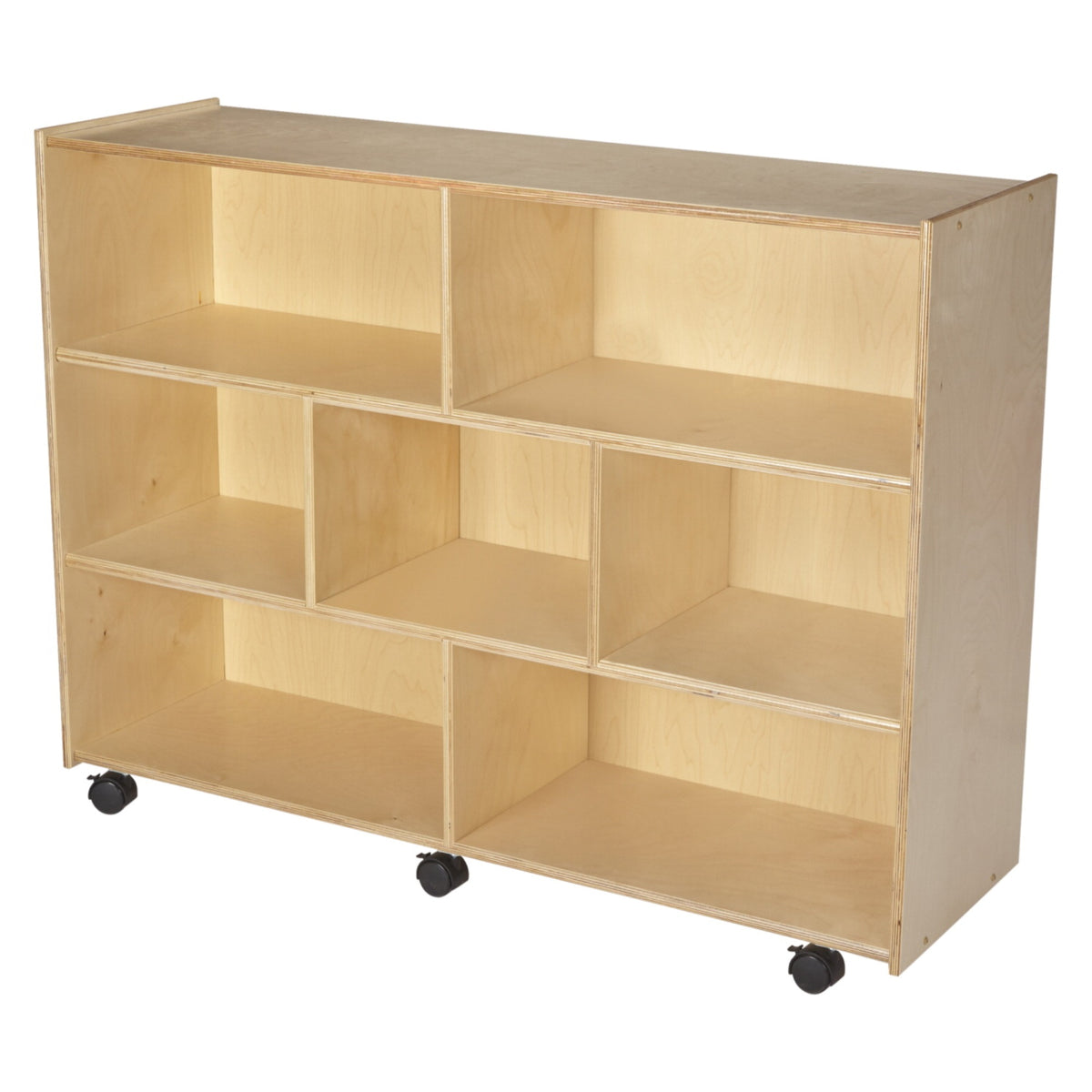 Childcraft Mobile Compartment Storage Unit, 7 Compartments, 47-3/4 X 14-1/4 X 36 Inches