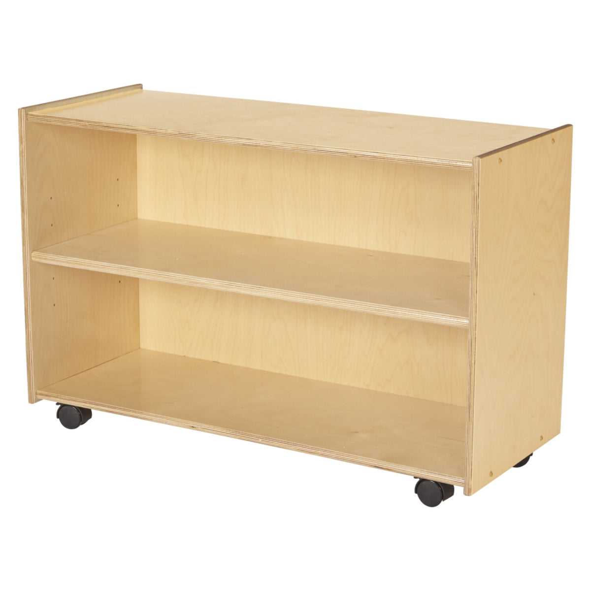Childcraft Mobile Open Adjustable Shelving Unit With Locking Casters, 2 Shelves