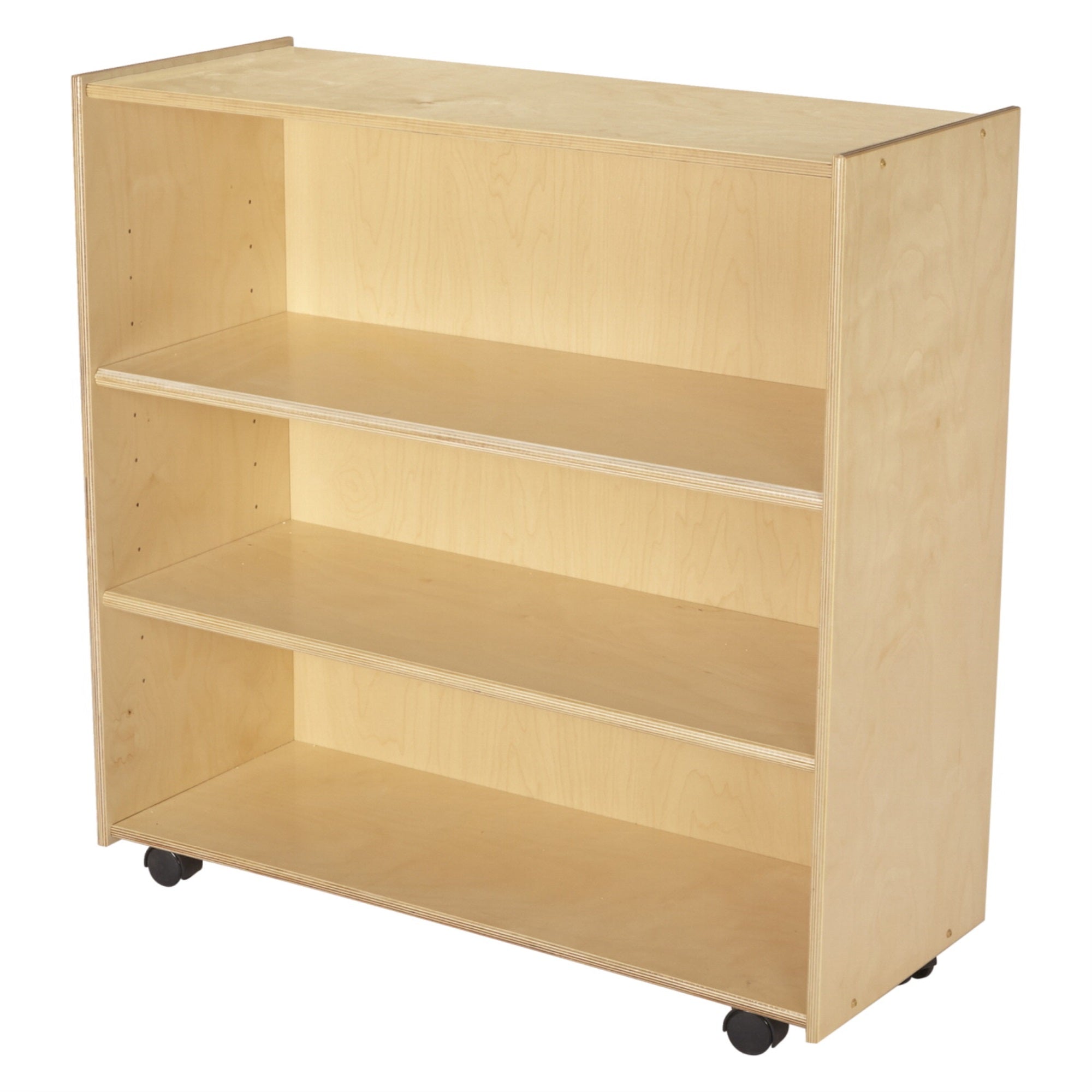 Childcraft Mobile Open Adjustable Shelving Unit With Locking Casters, 3 Shelves