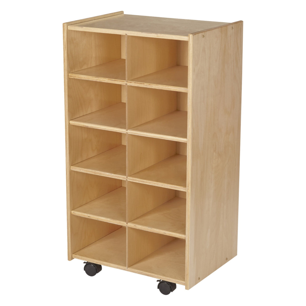 Childcraft Mobile Cubby Unit With Locking Casters, 10 Tray Capacity