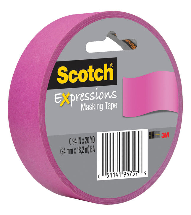 Scotch Decorative Masking Tape, .94 Inches X 20 Yards, Fuchsia