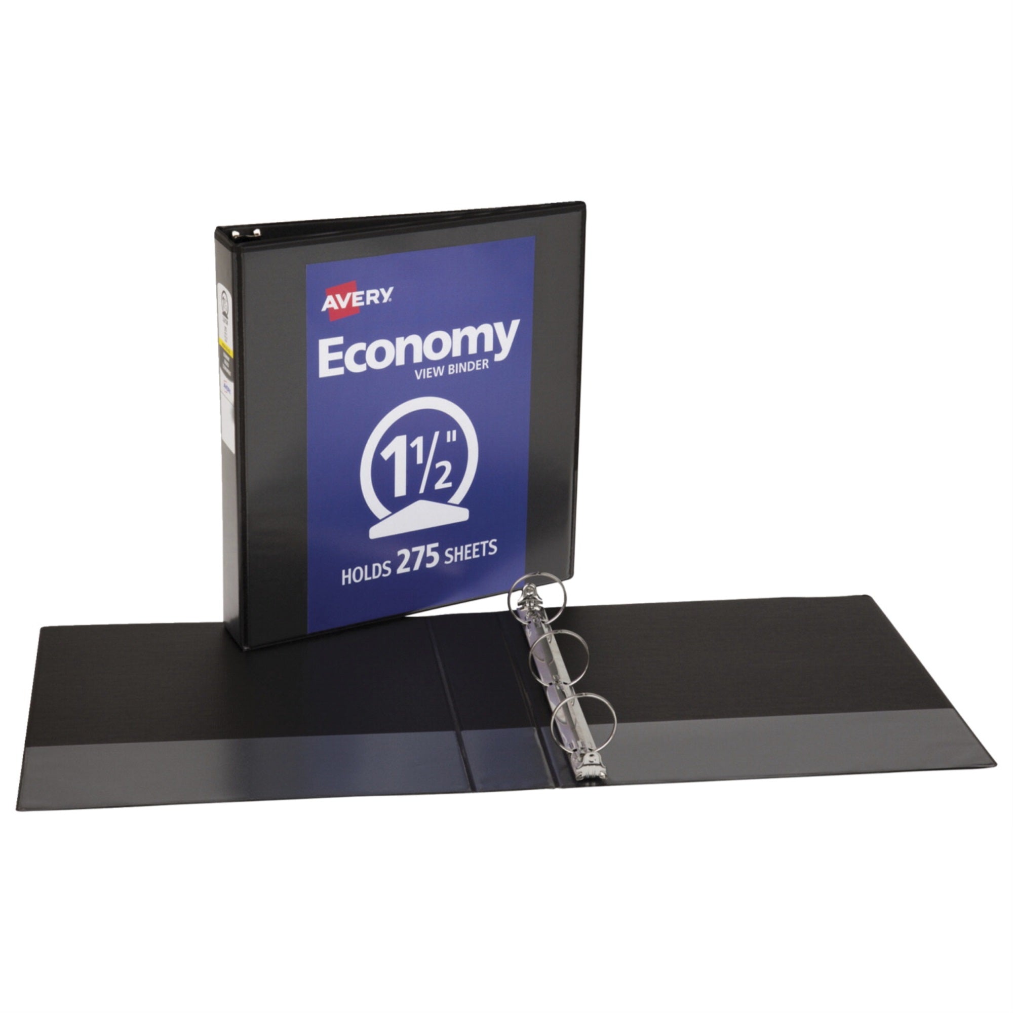 Avery Economy Ring Binder, 1-1/2 Inch Capacity, 8-1/2 X 11 Inches, Black