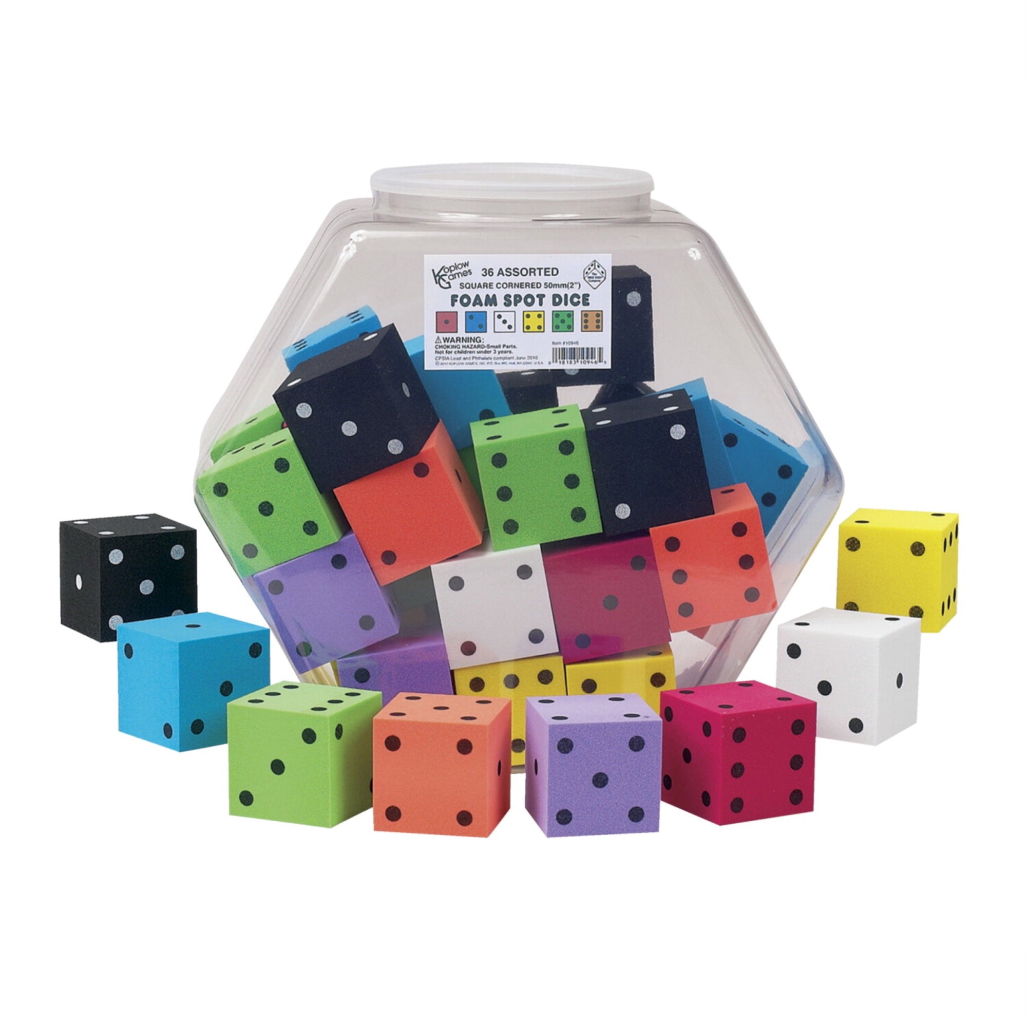 Koplow Games Assorted Foam Dice, Set Of 36