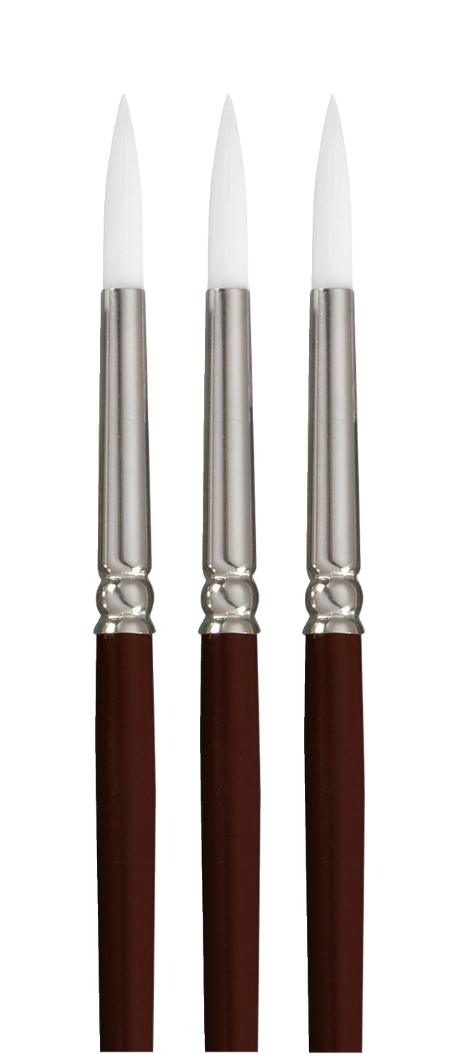 Sax True Flow Optimum White Taklon Round Paint Brush, Size 6, Pack Of 3